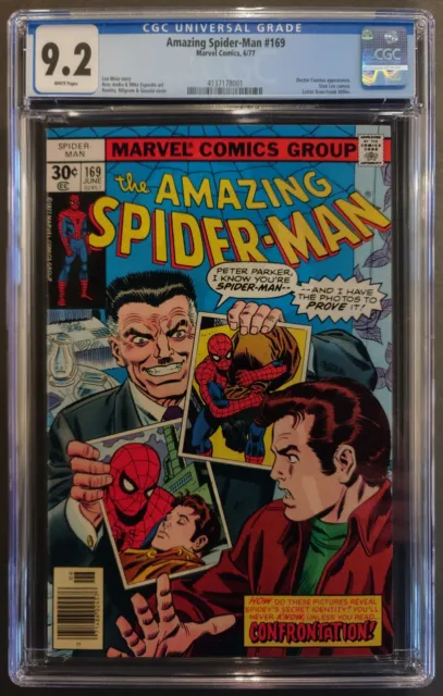 Amazing Spider-Man 169 Cgc 9.2 Wp Marvel Comics 1977 Stan Lee Cameo New Cgc Case