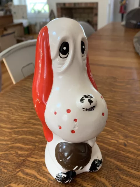 Vintage Basset Hound Dog Ceramic Piggy Bank Coins￼