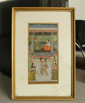 Mughal Miniature Painting Mughal Emperor & Empress Enjoying Dance & Music