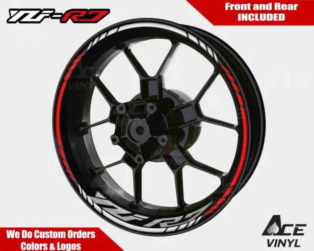 Yamaha YZF-R7 White Wheel Decals Set Fazer Rim Stickers Tape Stripes YZF R7 2