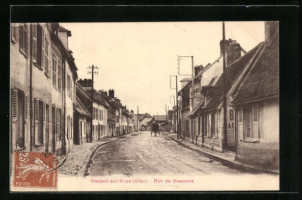 CPA Breteuil-sur-Noye, Rue de Beauvais, vue de la rue