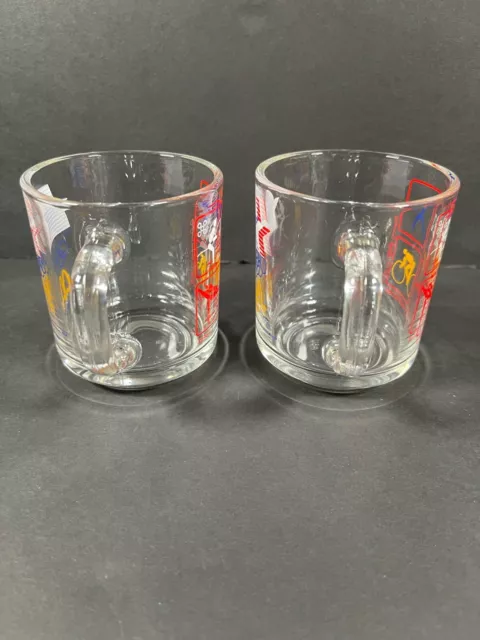 Pair McDonald's 1984 USA LA Olympics XXIII 23rd Glass Mug 4” Anchor Hocking Cup 2