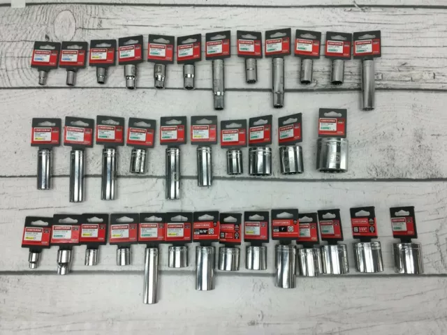 Craftsman Sockets Metric & SAE 1/4"~3/8"~1/2"Dr Shallow+Deep U CHOOSE K32