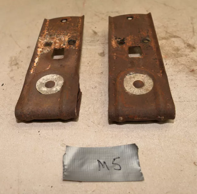 2 vintage National barn door double wheel roller & bracket tool lot M5