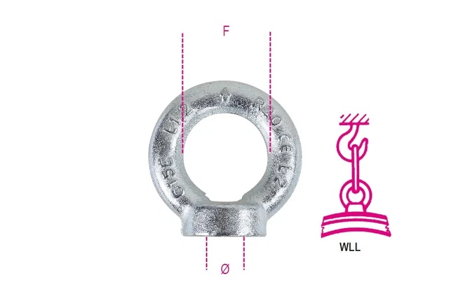 Robur Filo Corda 8042EZ M42F Sollevamento Occhio Dado din 582 Zincato 080420443