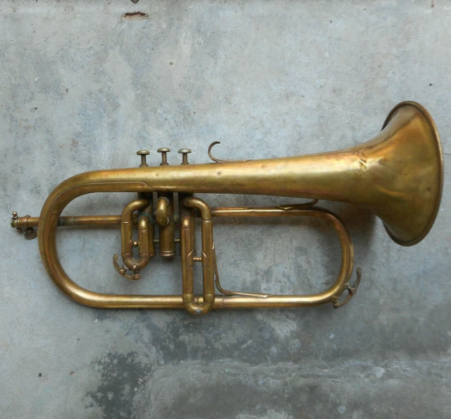ANCIEN BUGLE COUESNON MONOPOLE Antique Old Vintage Flugelhorn
