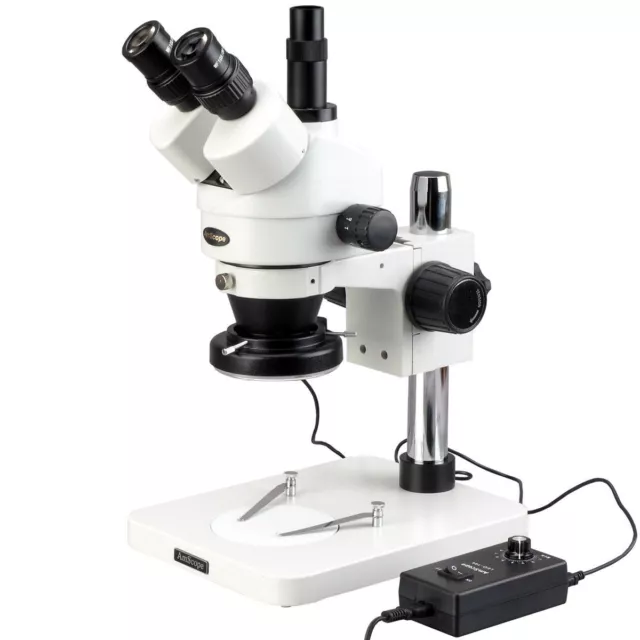 AmScope 3.5X-90X Trinocular Inspection Zoom Stereo Microscope + 144-LED Light