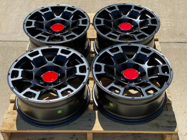 17x9 Wheels Fit Lifted Toyota Tacoma 4Runner 17" 6x139 +0 Matte Black Rims Set 4