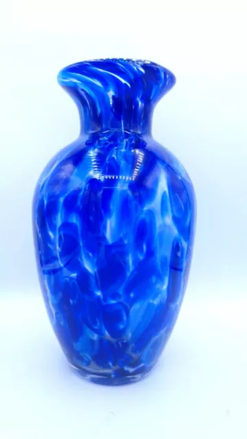 Vintage Pier 1 Murano Style Art Glass Hand blown Vase 10" H x 5 1/2" W