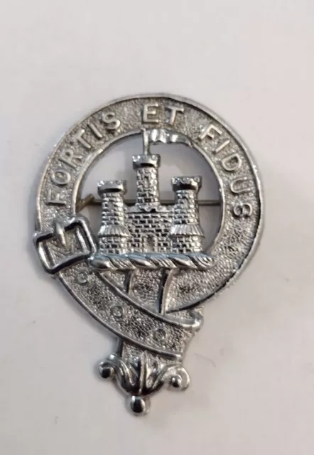 CLAN MACLACHLAN Scotish FORTIS ET FIDUS Strong & Faithful BADGE KILT PIN Brooch