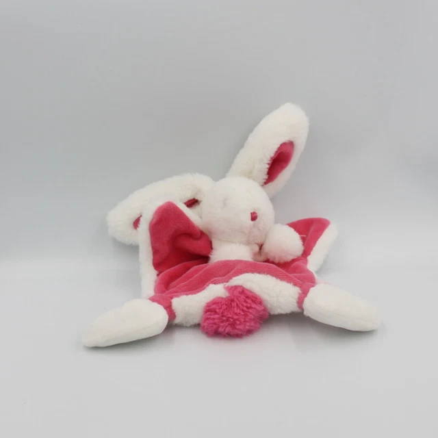 Doudou et Compagnie plat marionnette lapin rose blanc Pompon - 29111 2