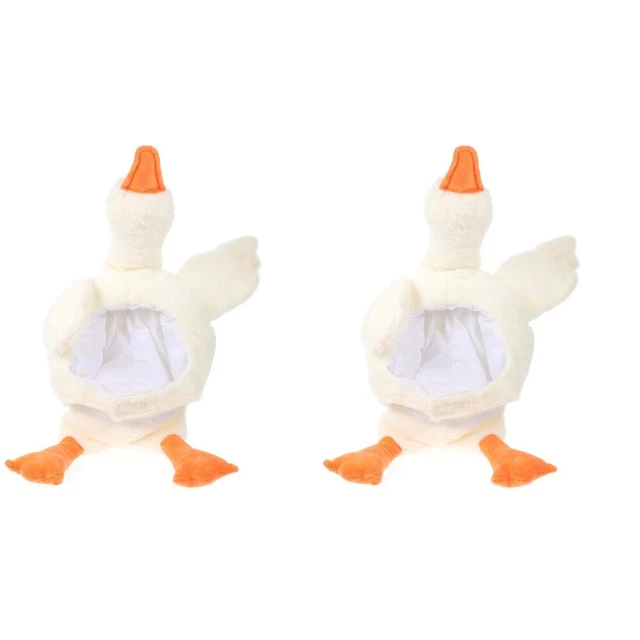 Paquete de 2 Acogedores Sombrero de Invierno de Lanza Ganso Disfraz Tocados Invierno Peludo Sombrero Dibujos Animados