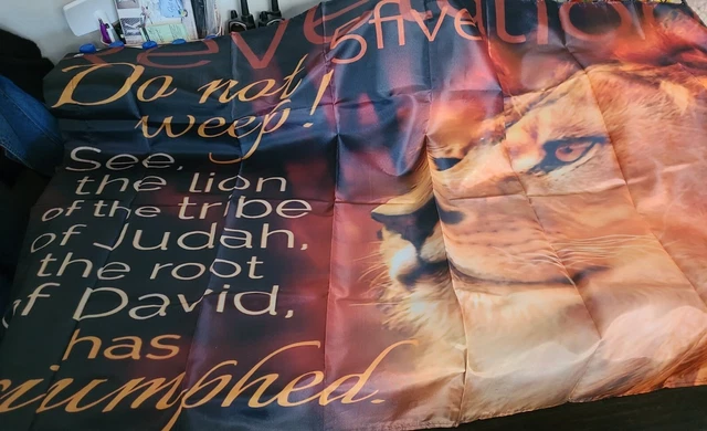 Ali Yee Tribe of Judah Lion 2.10' x  4.6' Fade Resistant Garden Flag w/ grommets