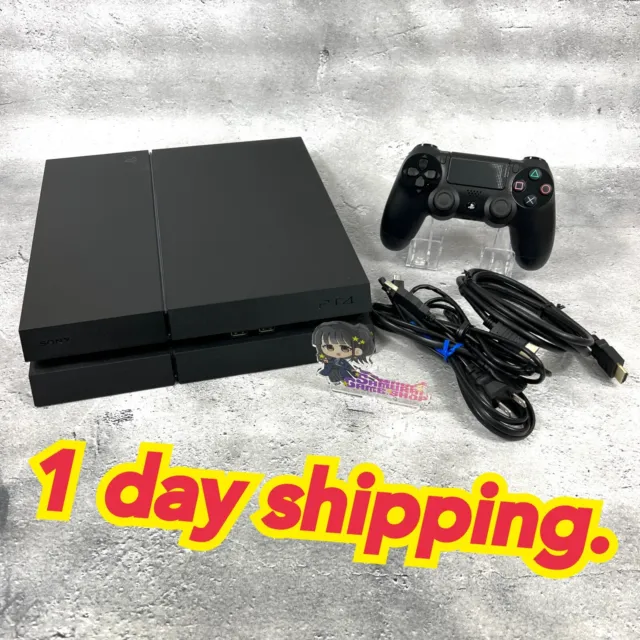Sony PlayStation 4 PS4 CUH-1000 1100 1200 Black Console 500GB & Controller Cable