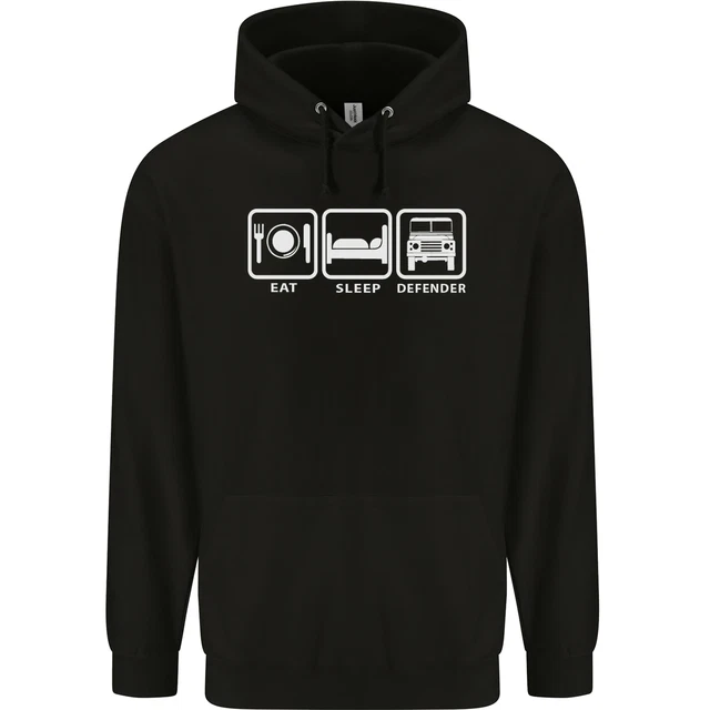 Felpa con cappuccio auto da strada Eat Sleep 4X4 da uomo 80% cotone
