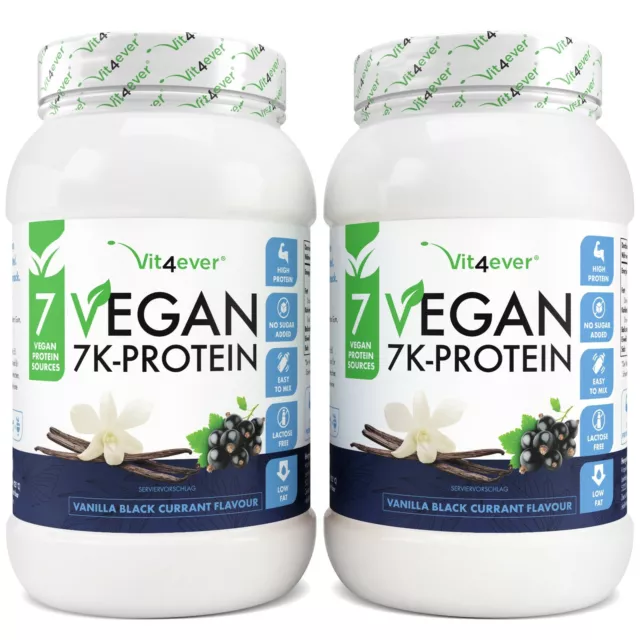 VEGAN 7K-Protein - 2kg / 2000g pflanz. Eiweiß aus 7 Quellen Vanille-Johannisbeer