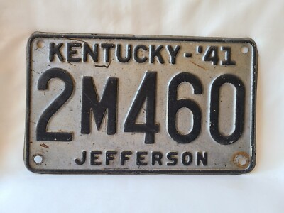 VINTAGE 1941 KENTUCKY Jefferson County License Plate 10223 $49.99