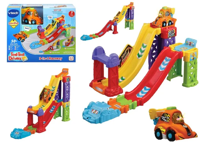 VTech Baby Toot Toot Drivers 3-in-1 Raceway Car Racing Track Ages 1+ Toy Play