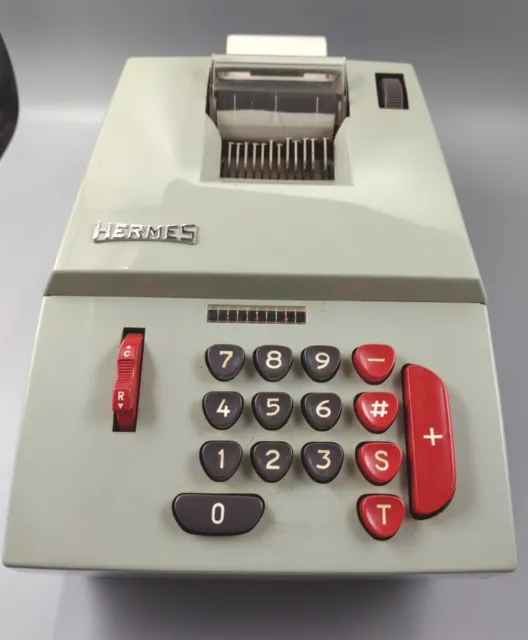 Hermes Precisa Model 209-10 Mechanical Calculator Adding Machine NO CORD vintage