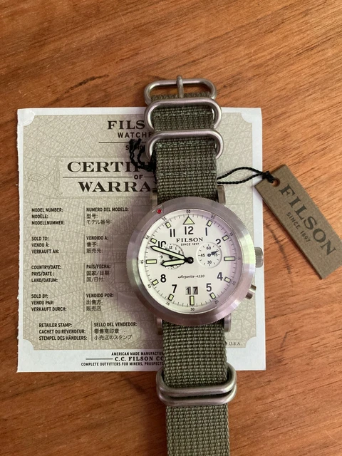 FILSON BY SHINOLA Scout Dual Time Watch White Dial 11000338 EUR
