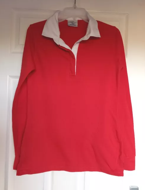 Polo Shirt a maniche lunghe nuova con etichette linea anteriore taglia M (13-14) anno
