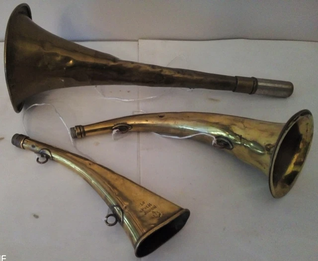 Lot De Trompettes Et Cors De Chasse Divers – En Laiton Et Aluminium – Occasion, En L'état