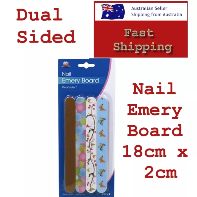 Nail Emery Board Dual Sided 18cm x 2cm Nail Files Sanding Grits Art Buffer Tool