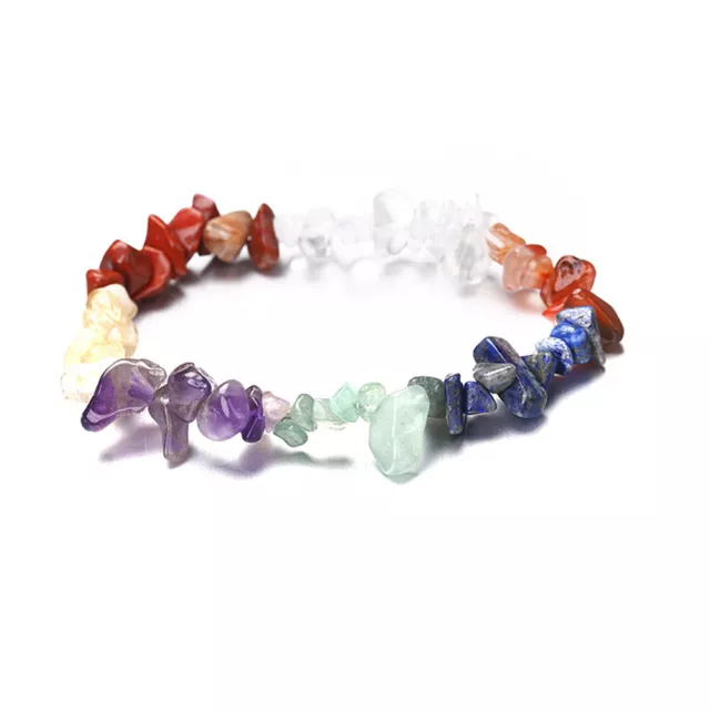 Natural Gemstone Chip Beads Stretchy Bracelet Reiki Chakra Fashion Jewelry