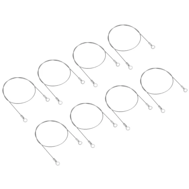 8Pcs 1.5mmx50cm Steel Security Cable 6mm ID Eyelets Ended Safety Wire Rope