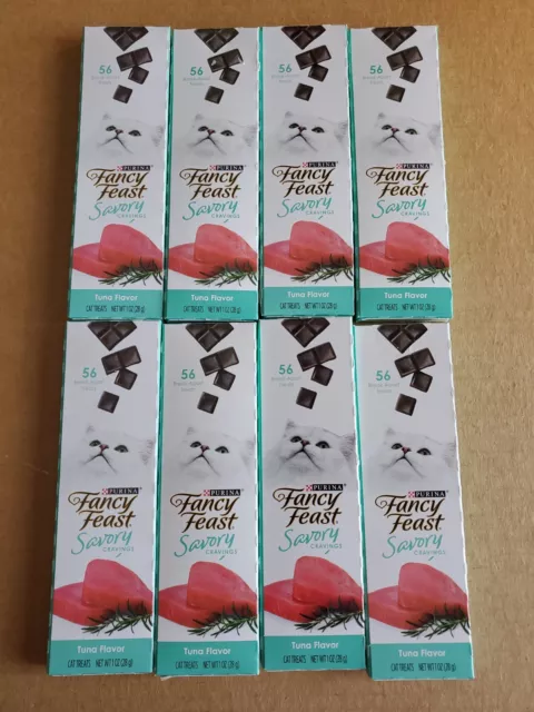 Lote de 8 cajas de golosinas para gatos Purina Fancy Feast Savory Cravings 56x8 (448 en total)