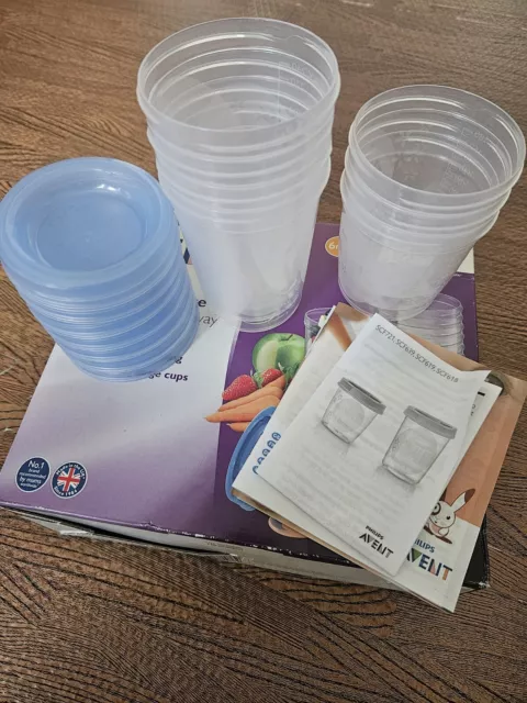 Philips Avent Reusable Food Storage Cups 3× Small And 4×Large