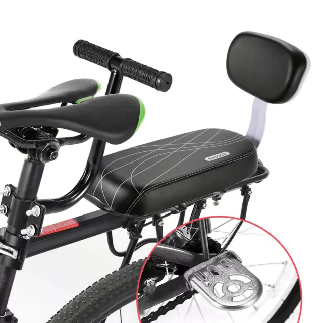 Bike Bicycle Padded Rear Seat Child Kids Safety Back Rest Chair Cushion Armrest