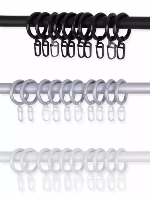 1 Set = 10 Stück Ringe mit Haken für 28mm Stilgarnituren Gardinenringe Ösen
