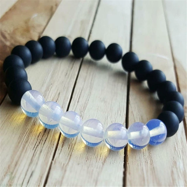 8mm Natural Matte Black Onyx Handmade Mala Bracelet Fancy Healing Pray Buddhism