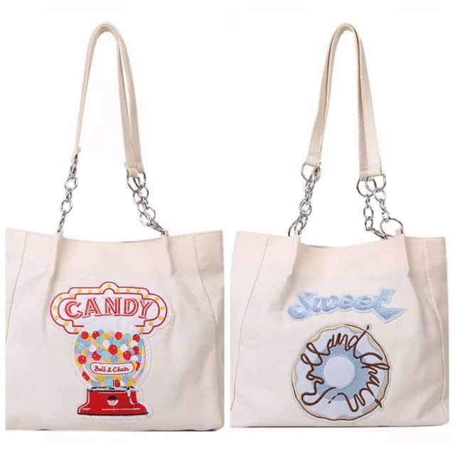 CANVAS EMBROIDERY CANVAS Tote Bag Letter Large Capacity Tote Bag Beach ...