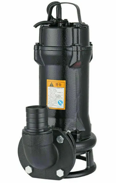 220V 1HP 750W Industrial Sewage Cutter Grinder Cast iron Submersible Sump Pump U