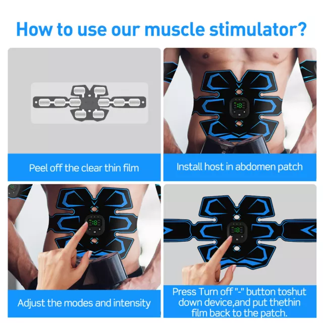 EMS Abdominal Muscle Toning Trainer ABS Stimulator Toner Exerciser Rechargeable 2