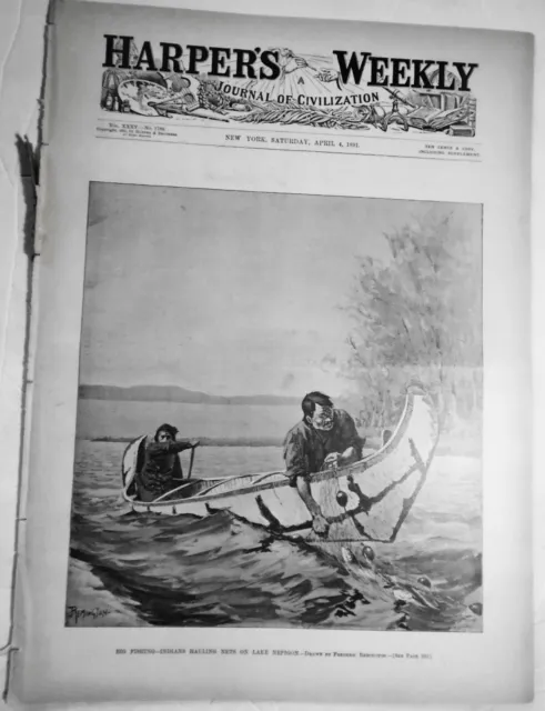 Big Fishing, by Frederick Remington. Original - Harper's Weekly, 1891
