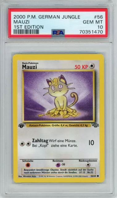 2000 Pokemon German Jungle Mauzi 1st Edition #56/64 GEM MINT PSA 10