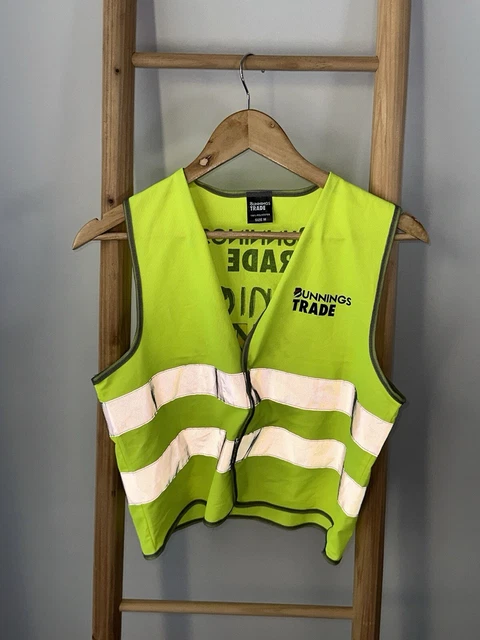 BUNNINGS TRADE YELLOW Hi-Vis Vest Junior Tradie Kids Size M