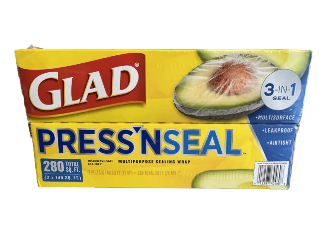 Glad Press'n Seal Food Plastic Wrap 2 x (280 sq. ft., 2 pk.x 140 ) = 560  sq.ft
