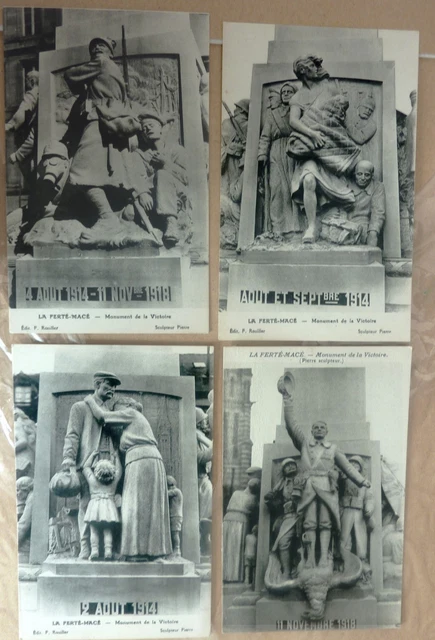 4 CPA LA FERTILITY MACÉ (Orne) Monument to the Dead MARCEL STONE SCULPTOR ARTIST