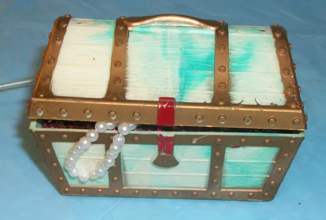 Green Treasure Chest with Jewels Aquarium Bubbler Pen Plax 1969 NR