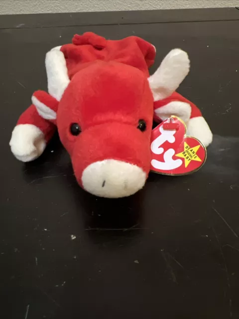 Snort The Bull Rare Retired Beanie Baby With Tags PVC Pellets Style 4002 1995