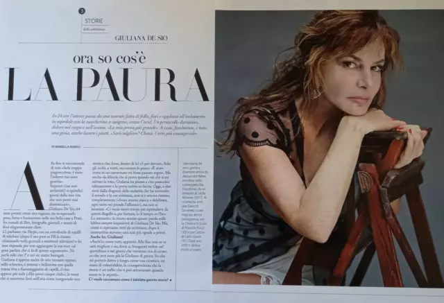 Italian Clipping Ritaglio 2020 GIULIANA DE SIO ora so cos'è la paura  3 PAGINE