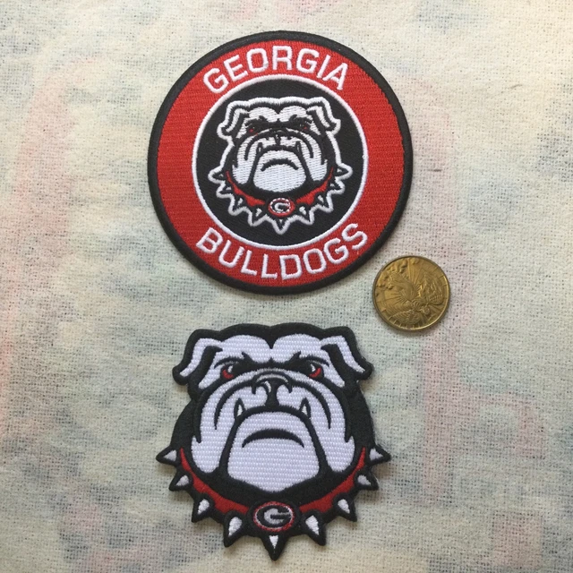 (2) UGA GEORGIA BULLDOGS VINTAGE Embroidered Iron On Patches patch lot