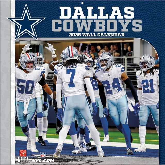 CALENDRIER NFL 2026 Dallas Cowboys Football Mur Calendrier 30x30cm EUR Calendrier NFL 2026 Dallas Cowboys Football Mur