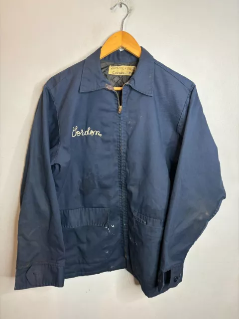 VINTAGE 80'S WORK Employee Canvas Full Zip Jacket Men's Size Medium ...