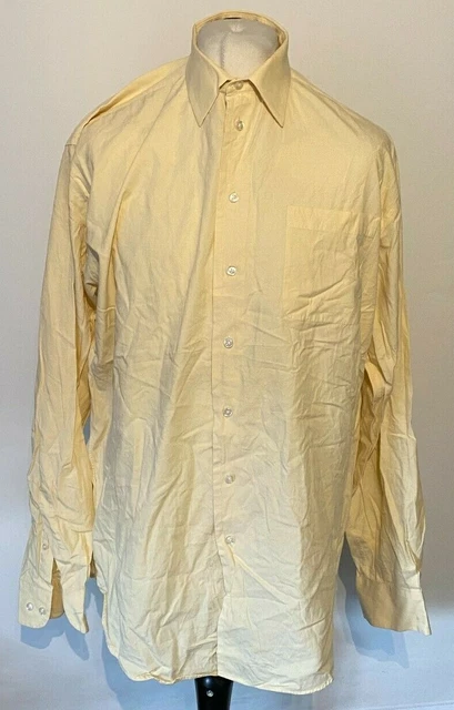 NAUTICA Men's Shirt Yellow Long Sleeve 16.5" 36/37 100% Cotton