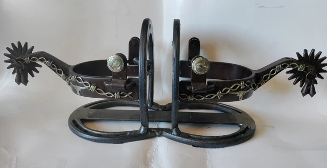 Kelly Spurs handmade wrought iron wine rack napkins holder nice!